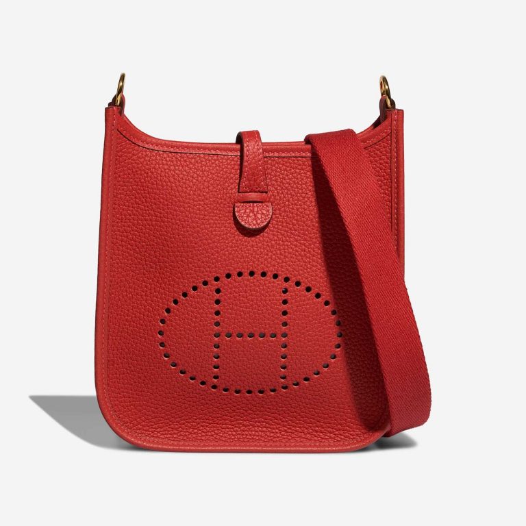 Hermès Evelyne 16 RougeVermillon-RougeVif Front  S | Sell your designer bag on Saclab.com
