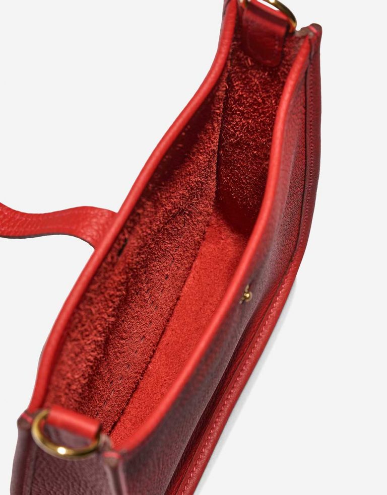 Hermès Evelyne 16 RougeVermillon-RougeVif Inside  | Sell your designer bag on Saclab.com