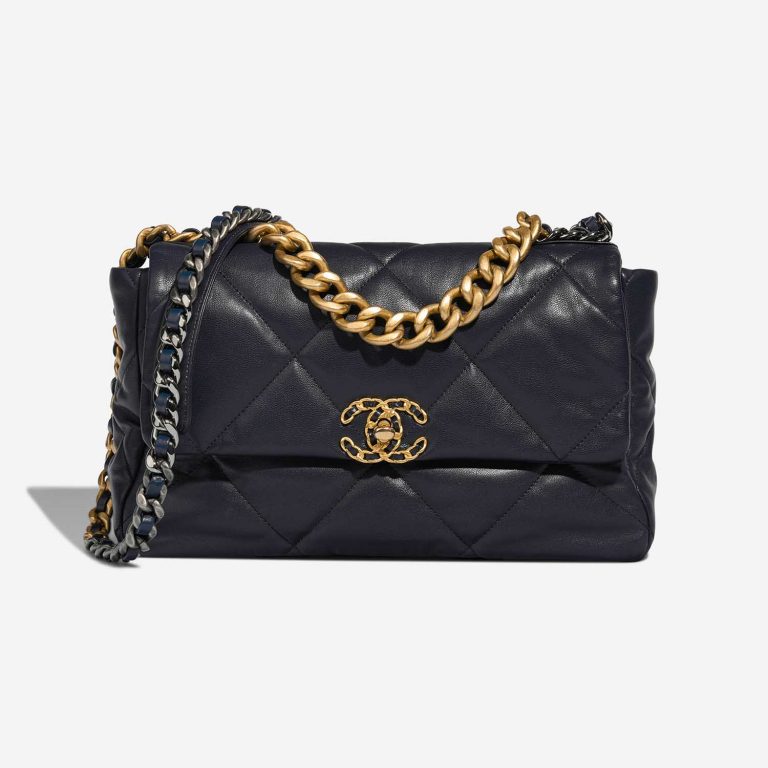 Chanel 19 Large DarkBlue Front  S | Sell your designer bag on Saclab.com