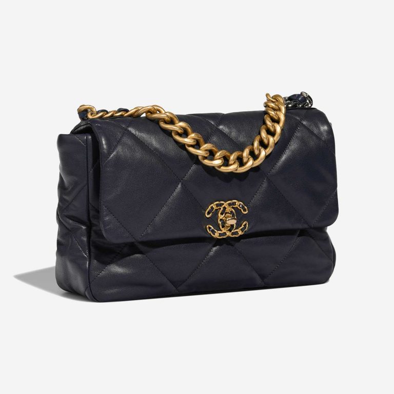 Chanel 19 Large DarkBlue Side Front  | Sell your designer bag on Saclab.com