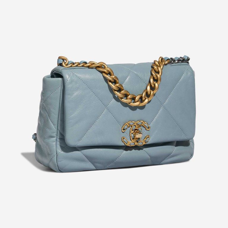 Chanel 19 Medium LightBlue Side Front  | Sell your designer bag on Saclab.com