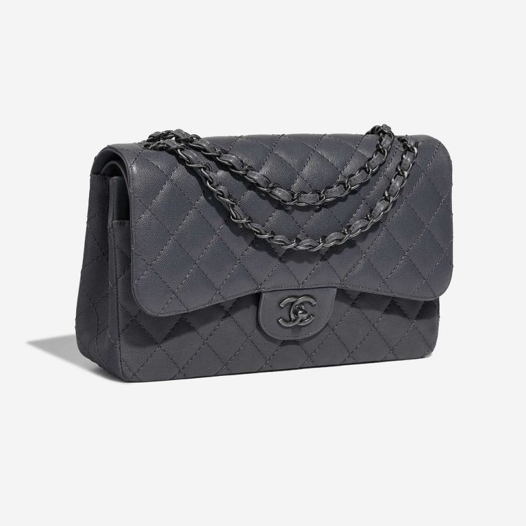 Chanel Timeless Jumbo BluishGrey Side Front  | Sell your designer bag on Saclab.com
