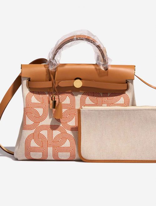 Hermès Herbag 31 OrangeMecano-Ecru-Beige-Naturel Front  S | Sell your designer bag on Saclab.com