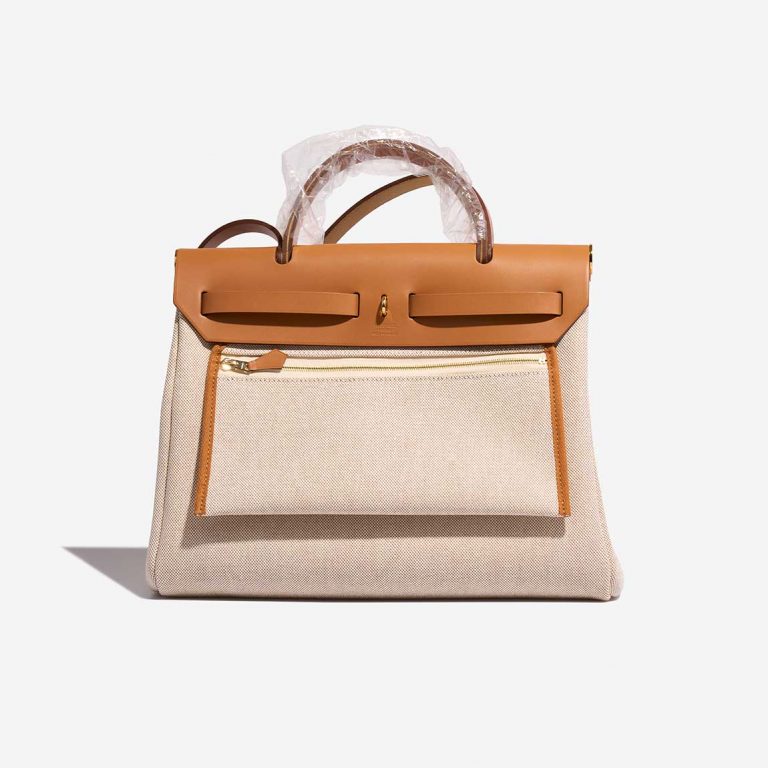 Hermès Herbag 31 OrangeMecano-Ecru-Beige-Naturel Back  | Sell your designer bag on Saclab.com