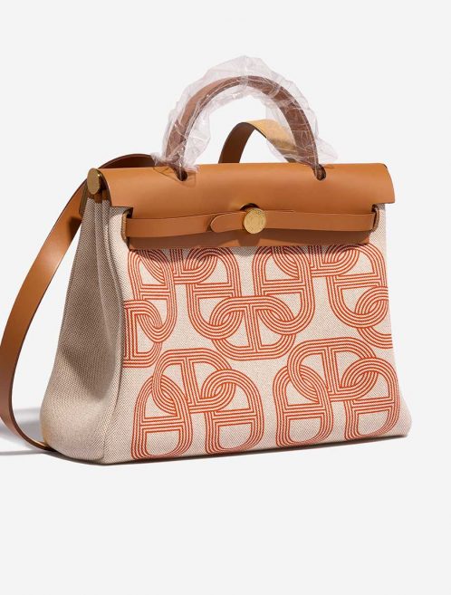 Hermès Herbag 31 OrangeMecano-Ecru-Beige-Naturel Side Front  | Sell your designer bag on Saclab.com