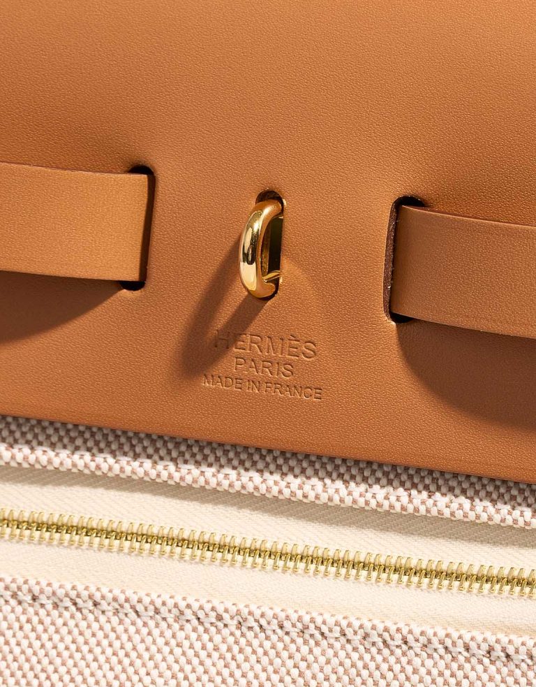 Hermès Herbag 31 OrangeMecano-Ecru-Beige-Naturel Logo  | Sell your designer bag on Saclab.com
