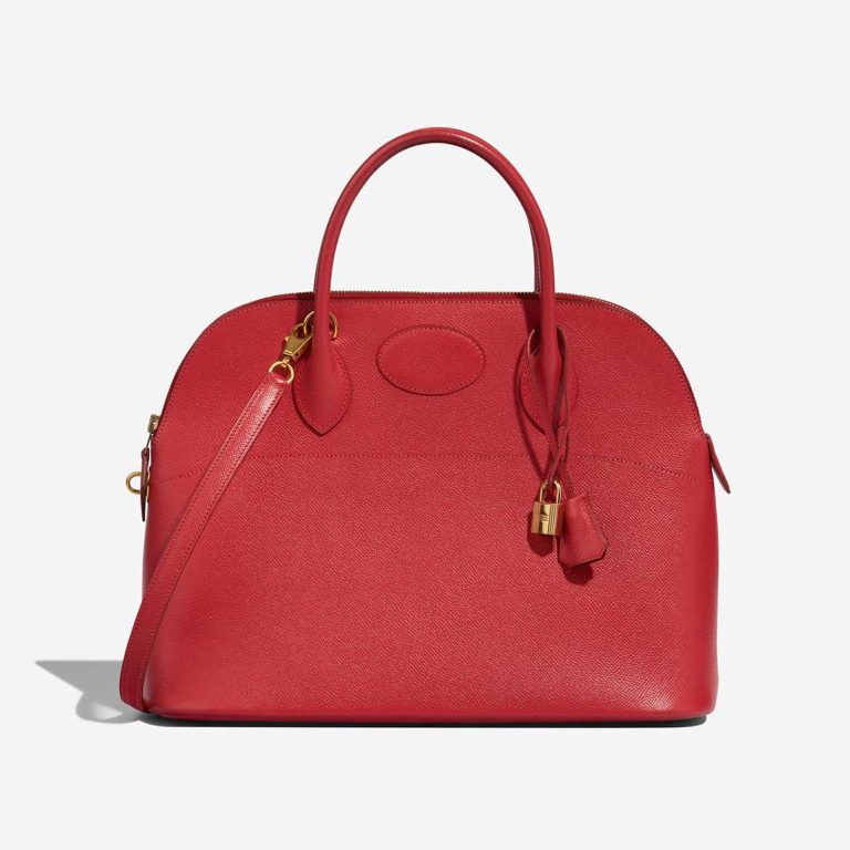Hermès Bolide 35 Veau Courchevel Rouge Vif Front | Sell your designer bag