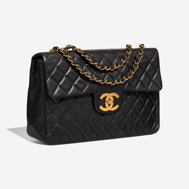 Chanel Timeless Maxi Black Side Front  | Sell your designer bag on Saclab.com