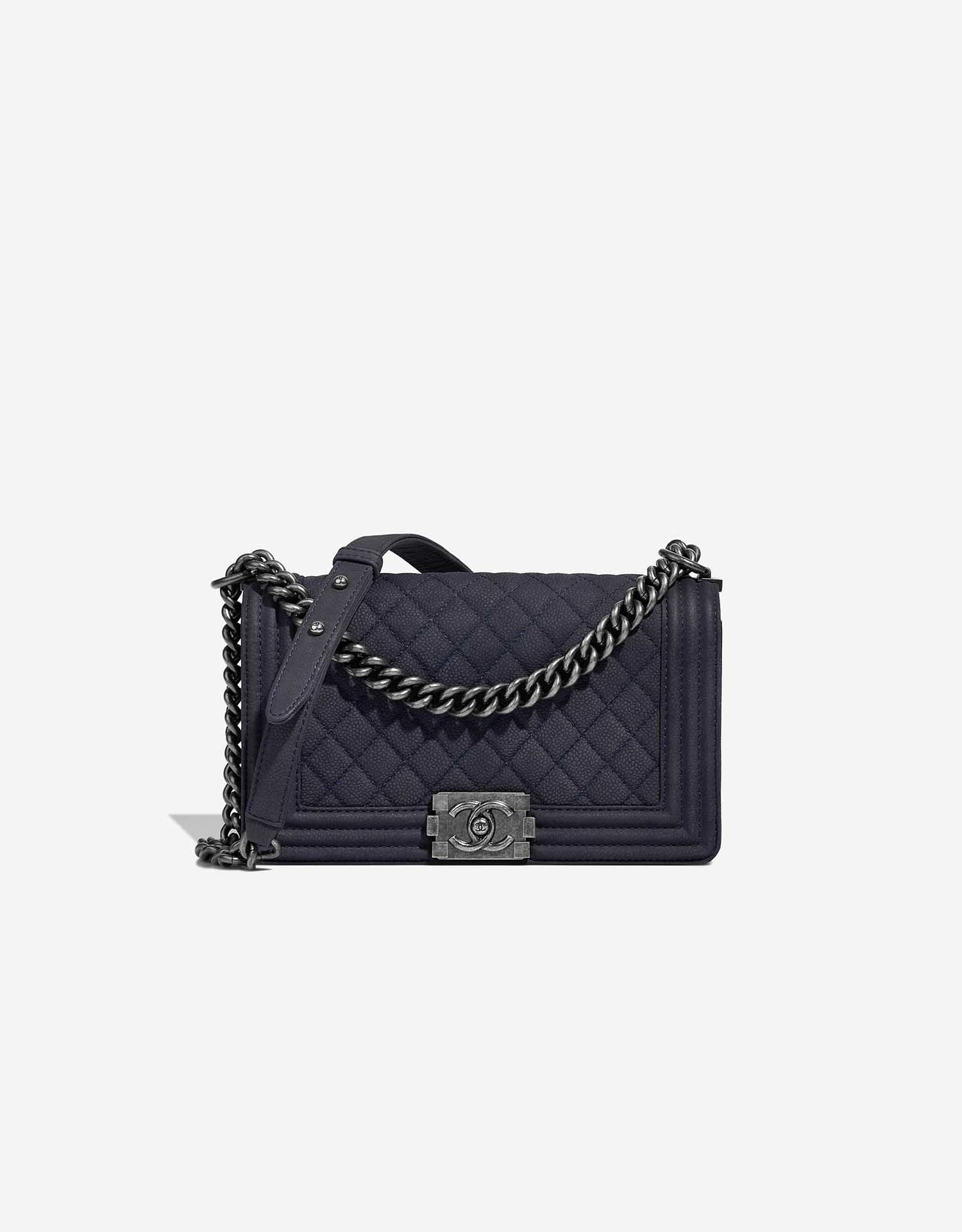 【ヴィンテージ】Rank:S☆Chanel Dark Midnight Blue Boy Small Chanel Boy WOC Caviar Blue | SACLÀB