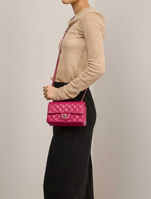 Chanel Timeless MiniRectangular Pink on Model | Sell your designer bag on Saclab.com