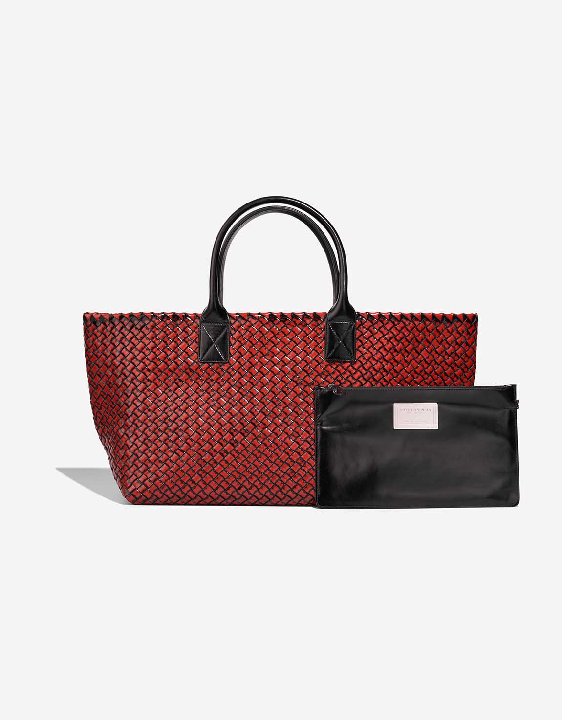 Bottega Veneta Cabat Large Synthetic Leather Red / Black | SACLÀB