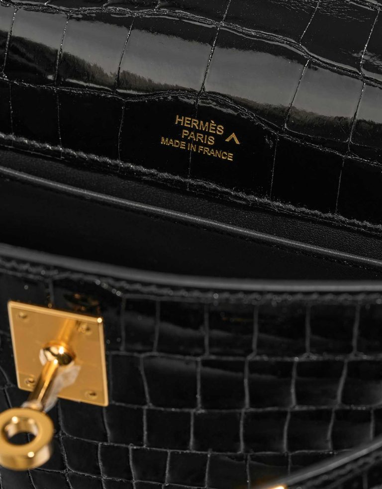 Hermès Kelly Pochette Black Logo  | Sell your designer bag on Saclab.com