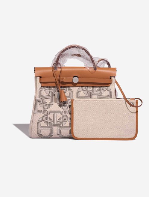 Pre-owned Hermès bag Herbag Circuit 24 31 Toile / Vache Hunter Gris Meyer / Écru / Beige / Naturel Grey, Multicolour, White | Sell your designer bag on Saclab.com
