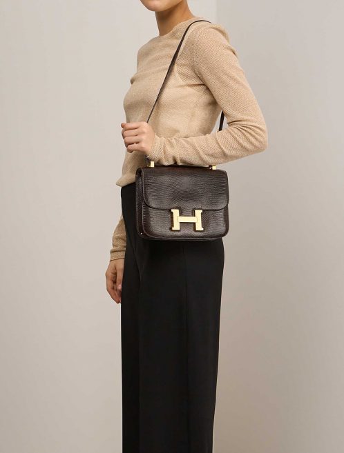 Hermès Constance 24 Salvator Lizard Marron on Model | Sell your designer bag
