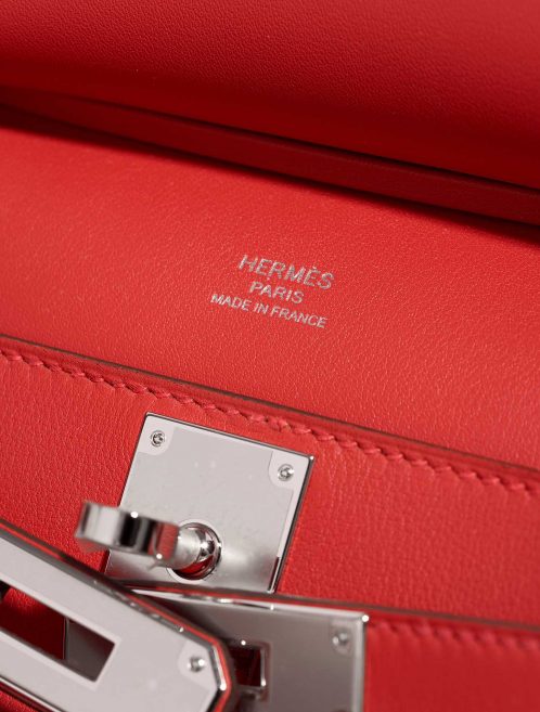 Hermès Jypsiere Mini RougeVermillon Logo  | Sell your designer bag on Saclab.com
