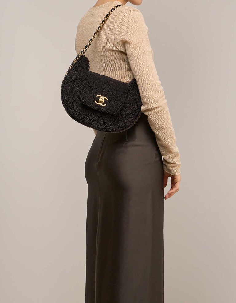 Chanel Hobo Shearling Brown on Model | Sell your designer bag