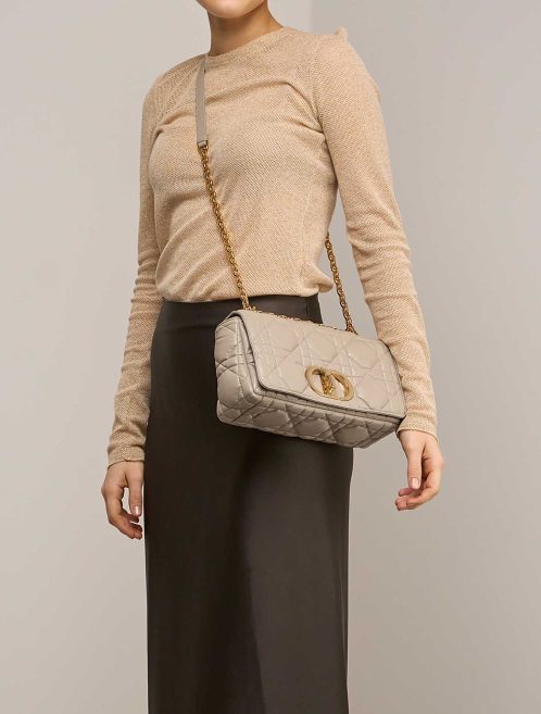 Dior Caro Medium Lamb Beige  on Model | Sell your designer bag