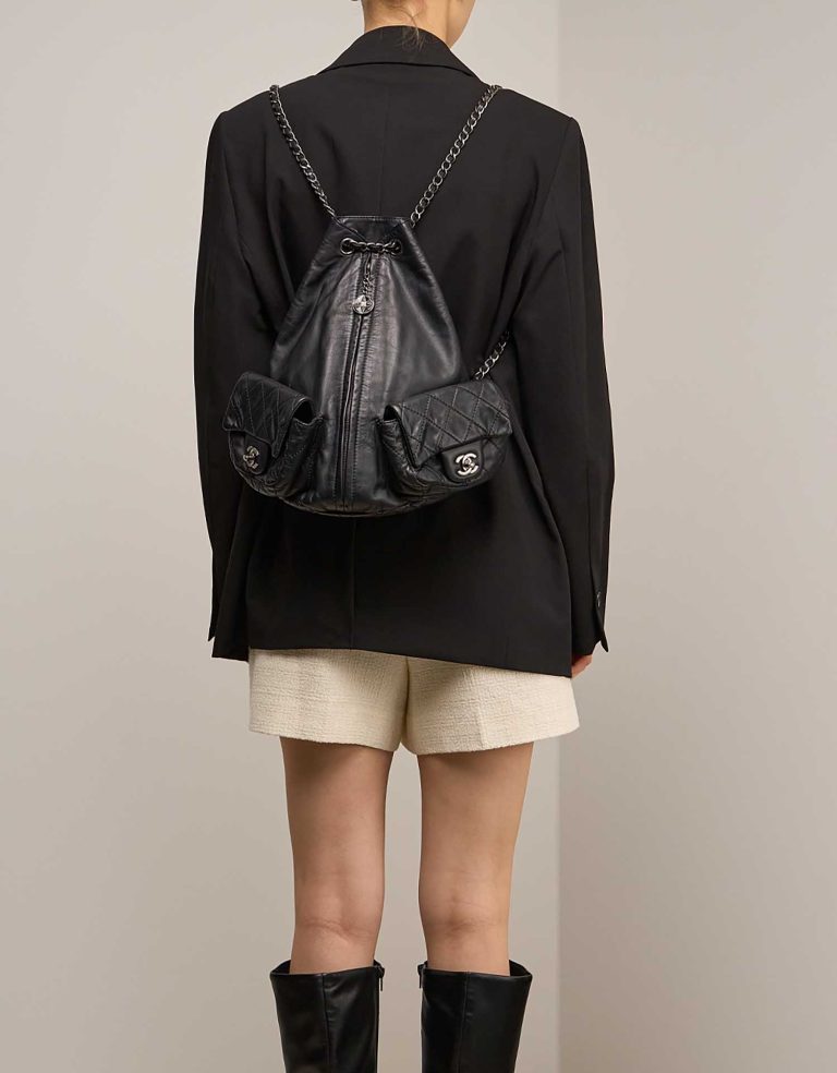 Chanel Backpack Lamb Black Front | Sell your designer bag