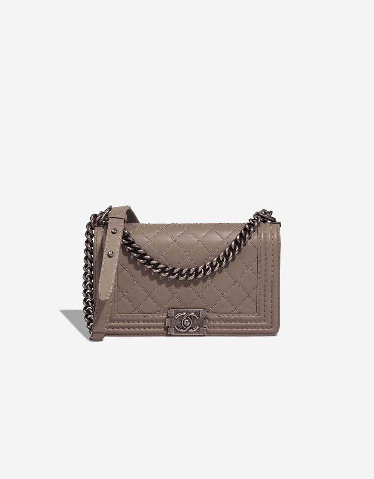 Chanel Boy New Medium Lamb Taupe Front | Sell your designer bag