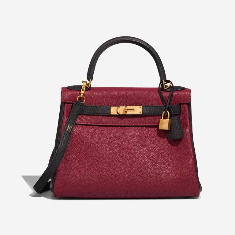 Hermès Kelly HSS 28 Togo Rubis / Black  Front | Sell your designer bag