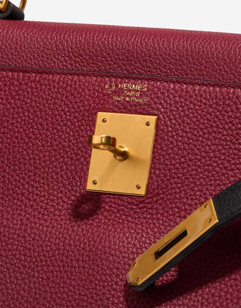 Hermès Kelly HSS 28 Togo Rubis / Black  Logo | Sell your designer bag