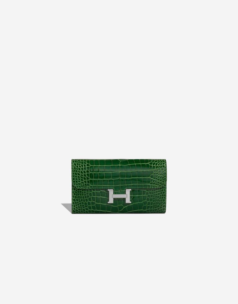 Hermès Constance Long Wallet Alligator Mississippi Vert Cactus Front | Sell your designer bag