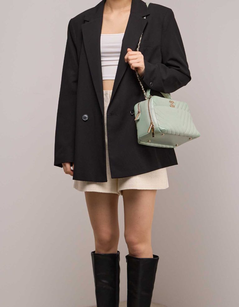 Chanel Trendy CC Vanity Medium Lamb Mint Green Front | Sell your designer bag