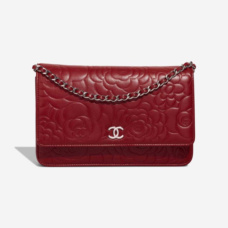 Chanel Timeless Wallet On Chain Lamb Dark Red Front | Sell your designer bag