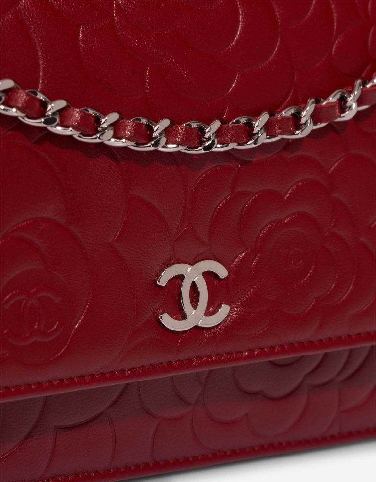 Chanel Timeless Wallet On Chain Lamb Dark Red Closing System | Sell your designer bag