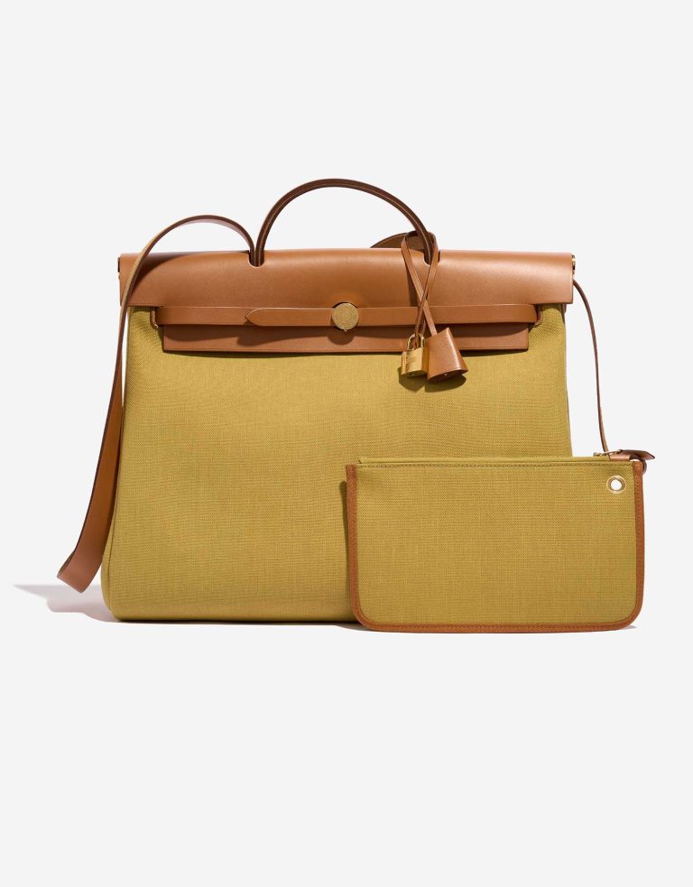 Hermès Herbag 39 Toile / Vache Hunter Ginger / Naturel | Sell your designer bag