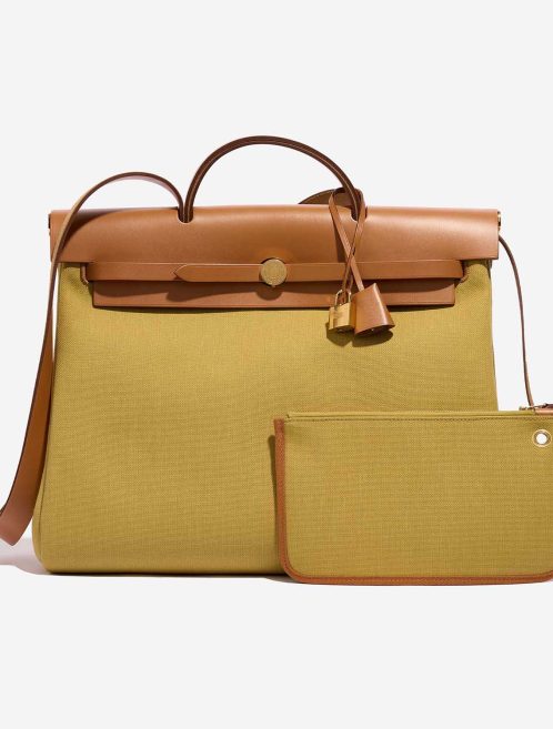 Hermès Herbag 39 Toile / Vache Hunter Ginger / Naturel | Sell your designer bag