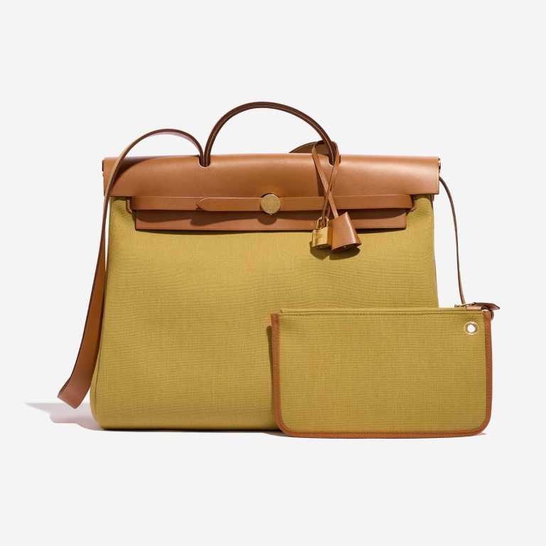 Hermès Herbag 39 Toile / Vache Hunter Ginger / Naturel | Sell your designer bag