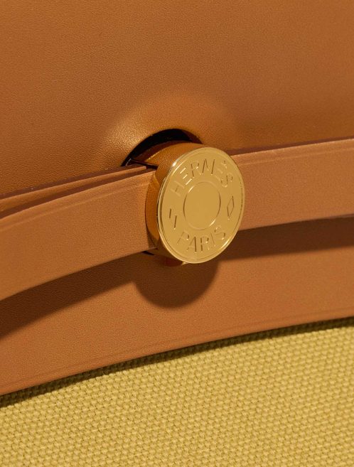 Hermès Herbag 39 Toile / Vache Hunter Ginger / Naturel Closing System | Sell your designer bag