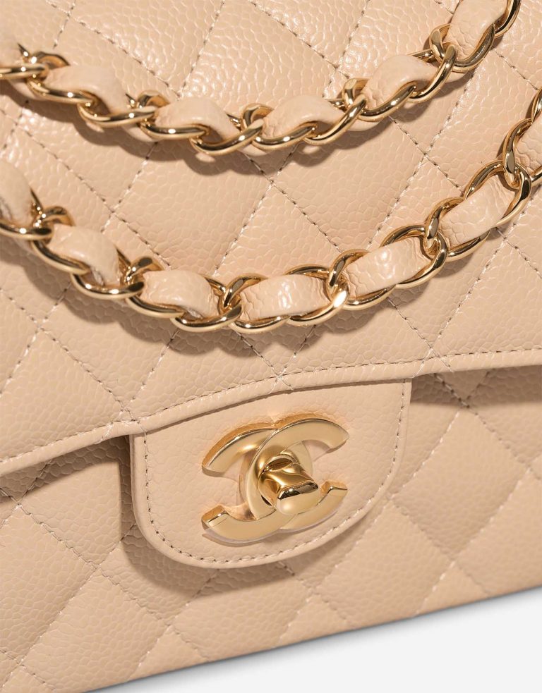 Chanel Timeless Small Caviar Beige Closing System | Sell your designer bag