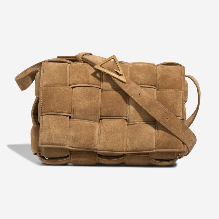 Bottega Veneta Cassette Suede Brown Front | Sell your designer bag