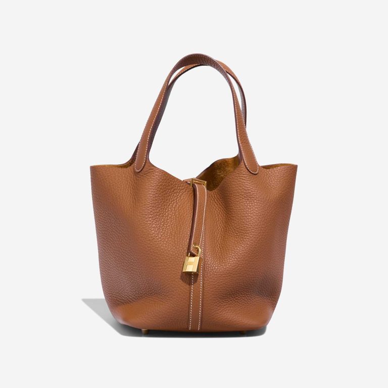 Hermès Picotin 22 Taurillon Clémence Gold Front | Sell your designer bag