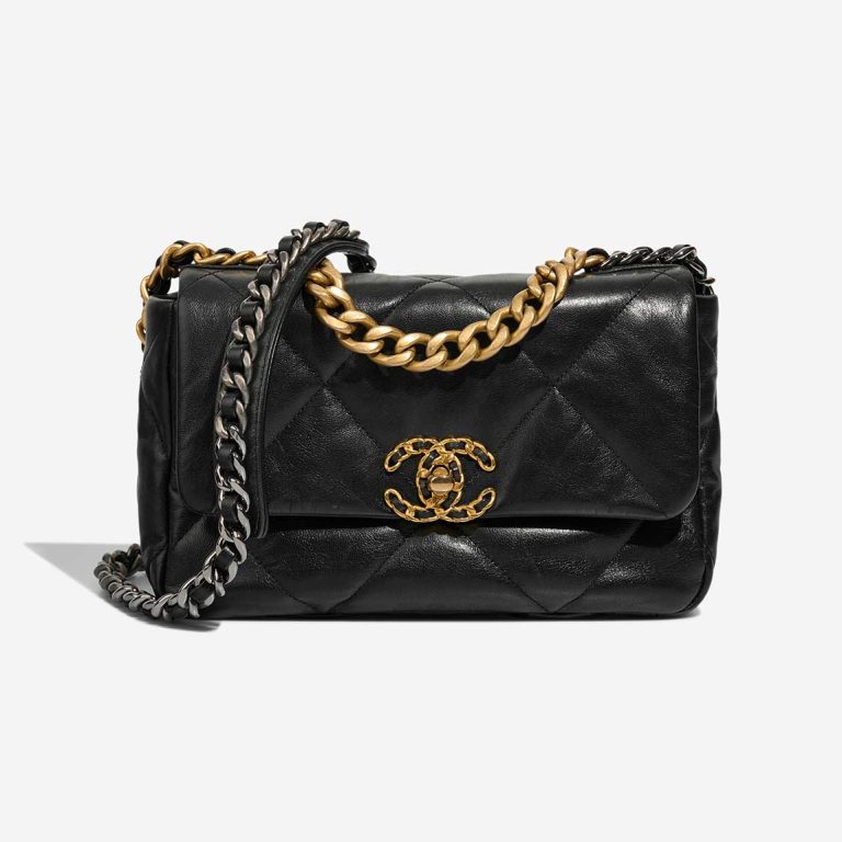 Chanel 19 Flap Bag Goat Black  Front | Sell your designer bag