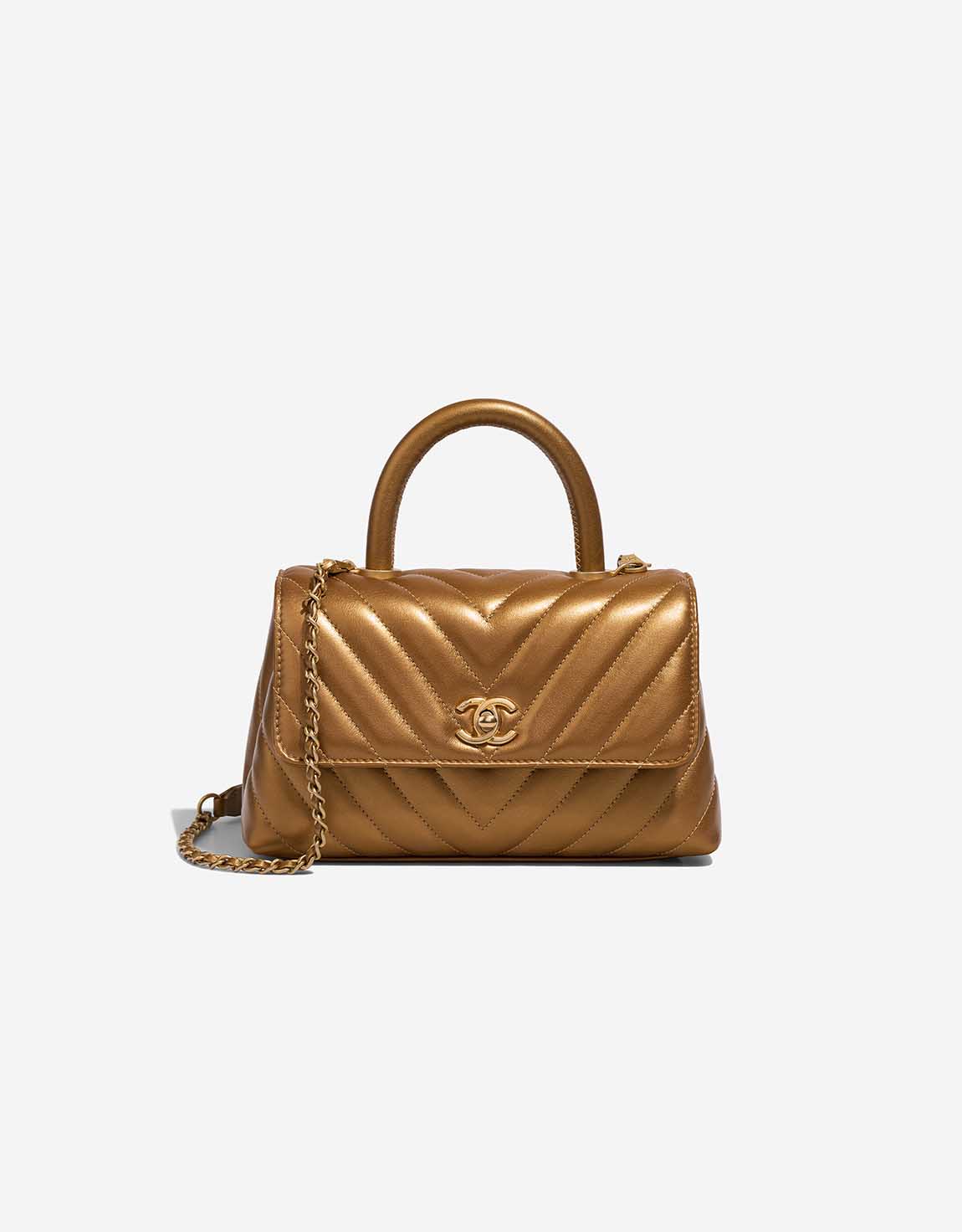 Chanel Timeless Handle Small Lamb Iridescent Bronze | SACLÀB