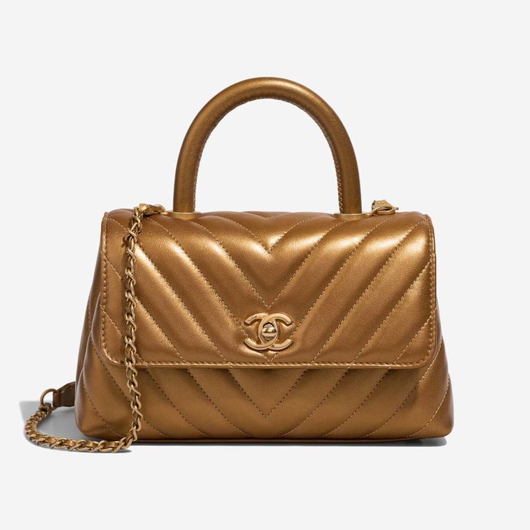 Chanel Timeless Handle Small Lamb Iridescent Bronze Front | Sell your designer bag