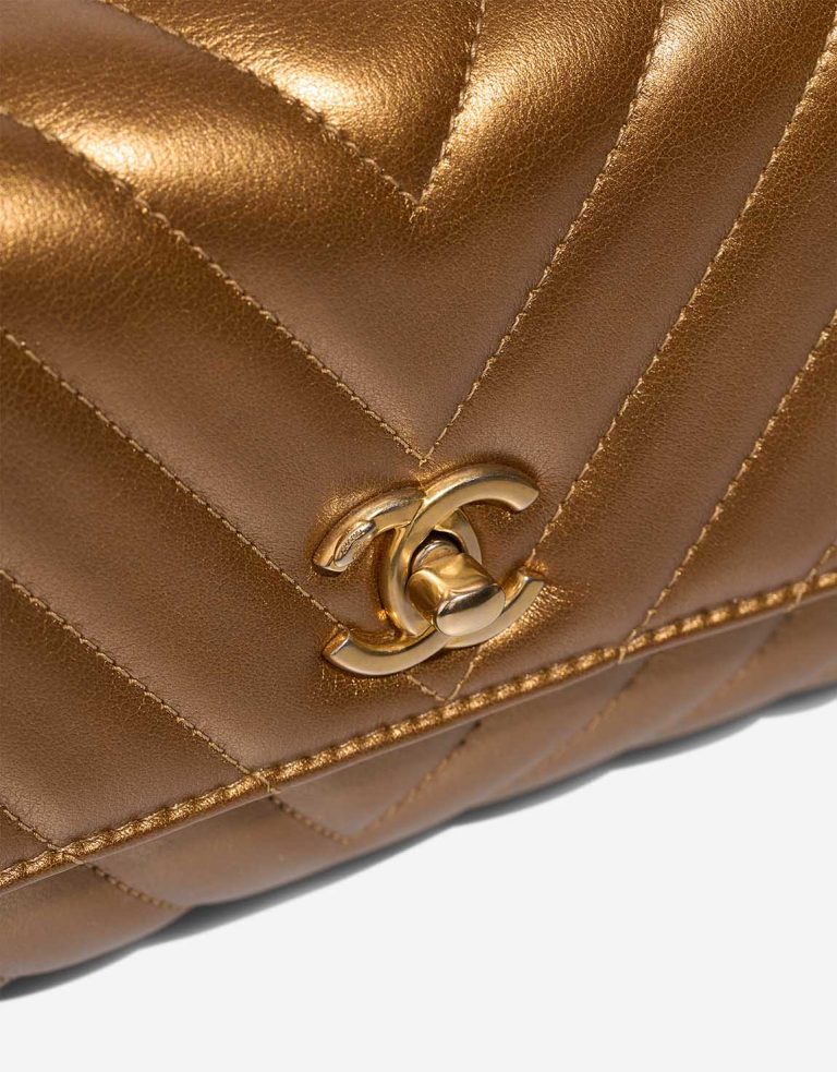 Chanel Timeless Handle Small Lamb Iridescent Bronze Closing System | Sell your designer bag