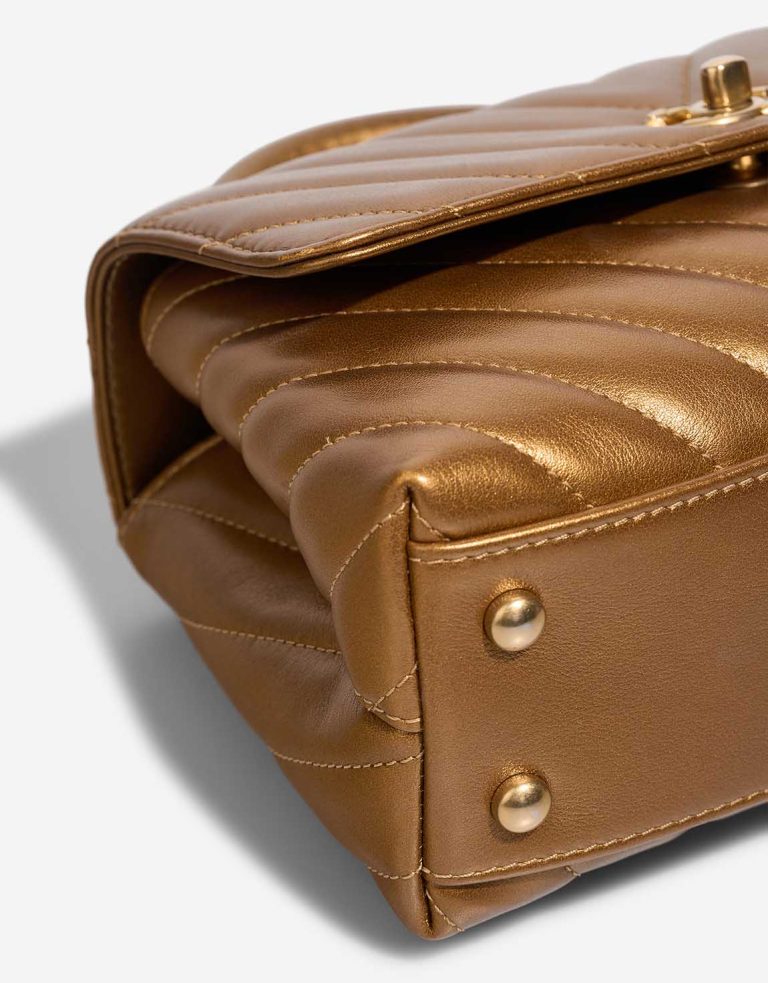 Chanel Timeless Handle Small Lamb Iridescent Bronze Signs of wear | Sell your designer bag