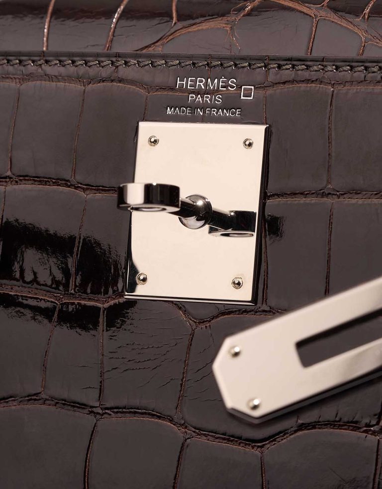 Kelly 28 Alligator Mississippi Macassar / Ébène / Miel / Rose Extrême Logo | Sell your designer bag