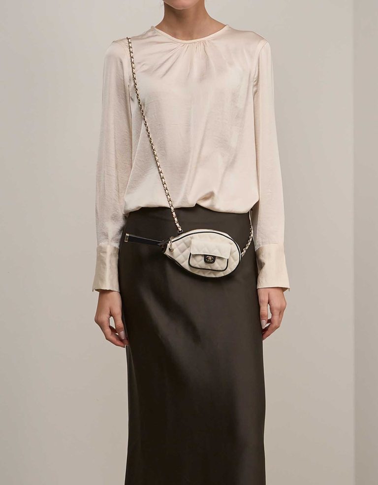 Chanel Clutch Cotton White on Model | Sell your designer bag
