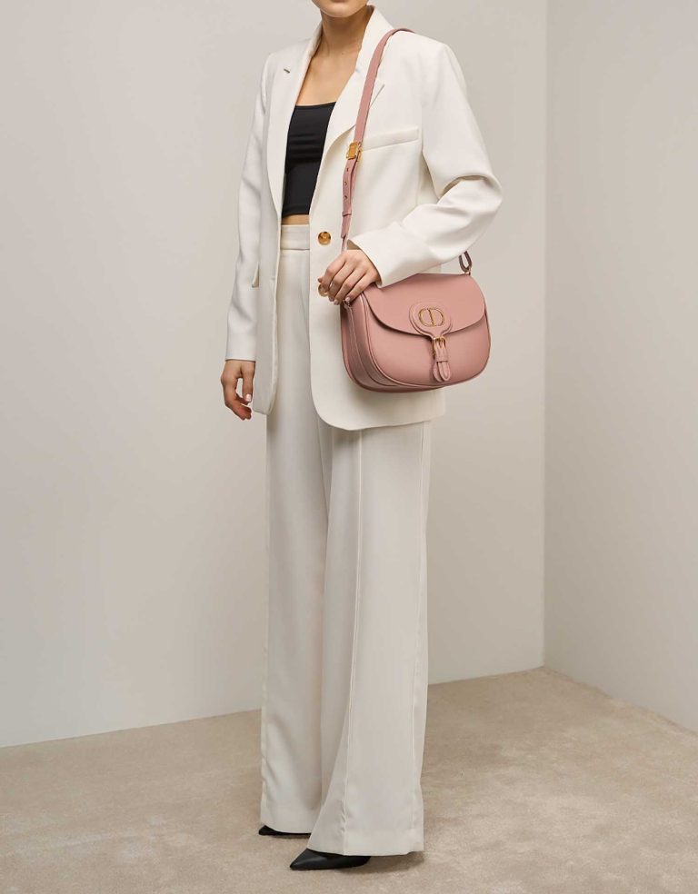 Dior Bobby Large Box Calf Beigerosé on Model | Sell your designer bag