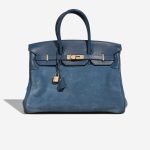 Hermès Birkin Grizzly 35 Doblis Suede / Swift Bleu Thalassa Front | Sell your designer bag