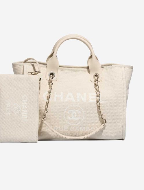 Chanel Deauville Small Canvas Cream Front | Sell your designer bag