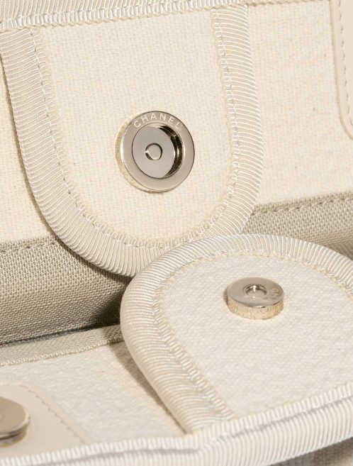 Chanel Deauville Small Canvas Cream Closing System | Sell your designer bag