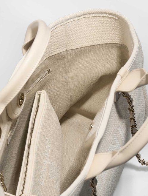 Chanel Deauville Small Canvas Cream Inside | Sell your designer bag