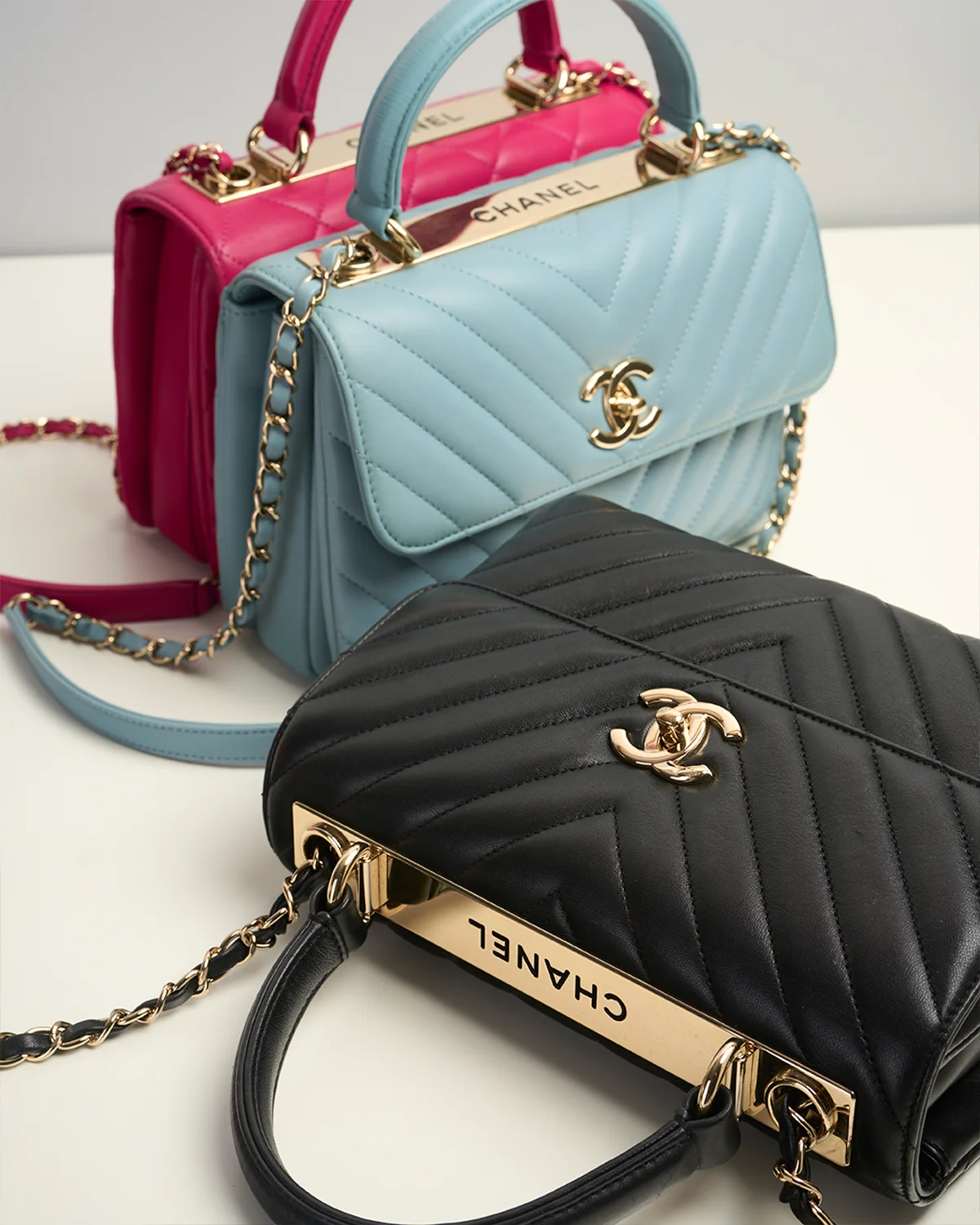 Pink, blue, and black Trendy CCs, sold on saclab.com