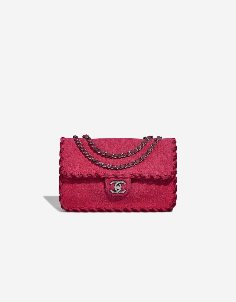 Chanel Timeless Medium Felt / Velvet Raspberry Front | Sell your designer bag
